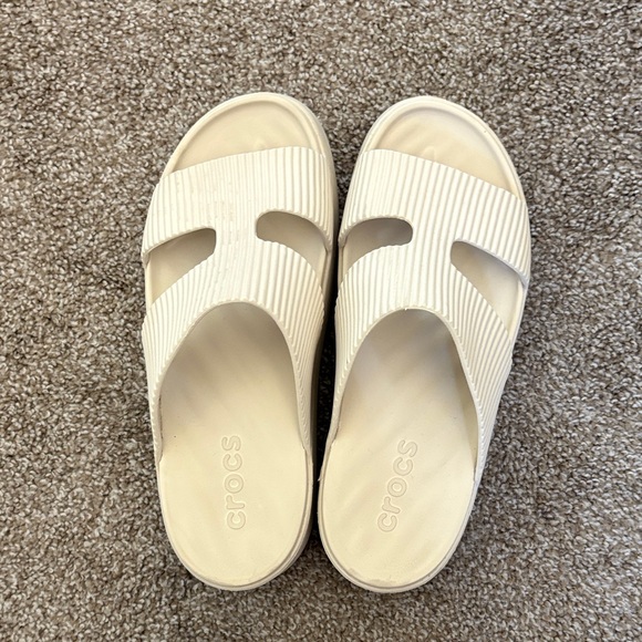 CROCS Women's Cream Platform Sandals - Picture 2 of 3